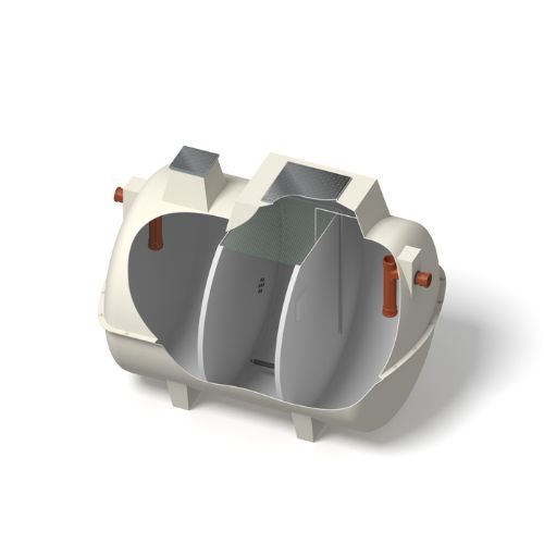 Marsh ENSIGN 12 Person Sewage Treatment Plant with Pressure Switch Beacon Alarm & 750mm Riser - Pumped Outlet