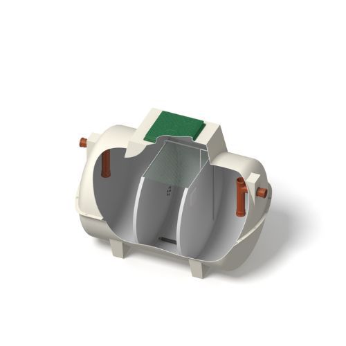 Marsh ENSIGN 6 Person Sewage Treatment Plant with Pressure Switch Beacon Alarm & 500mm Riser - Pumped Outlet