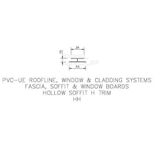 Hollow Soffit H Trim - 5mtr White
