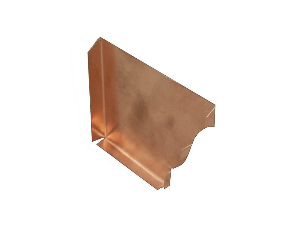 Copper Large Ogee Gutter Right Stop End -145mm