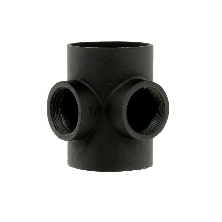 Mech 416 Cast Iron Soil Boss Pipe Double 2 Inch BSP at 90 degrees - 100mm