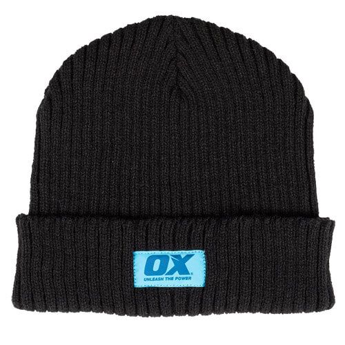 OX Knitted Beanie - Black