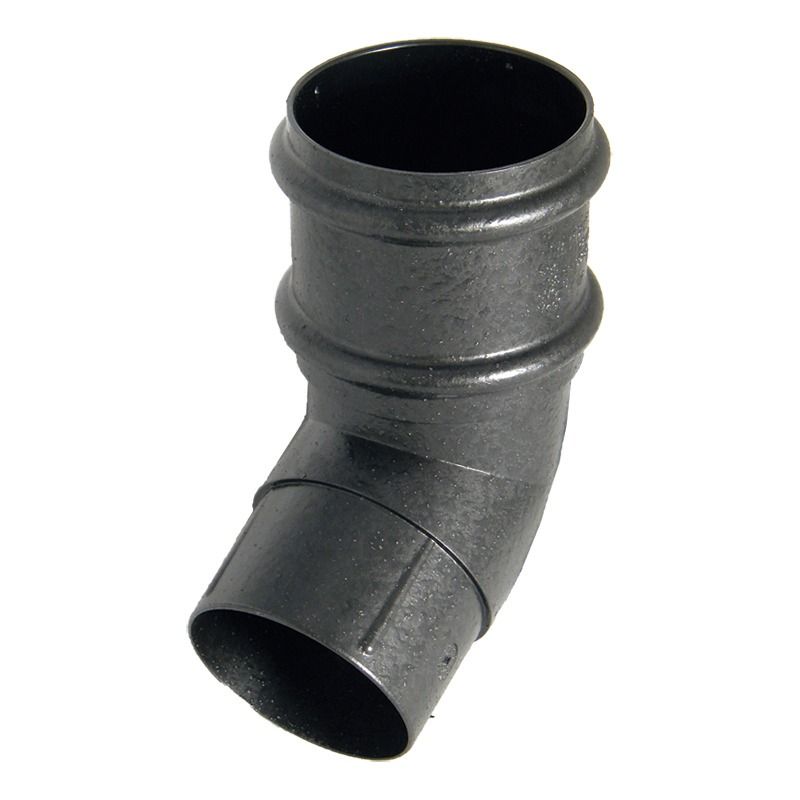 Round Downpipe Offset Bend - 112.5 Degree x 68mm Cast Iron Effect