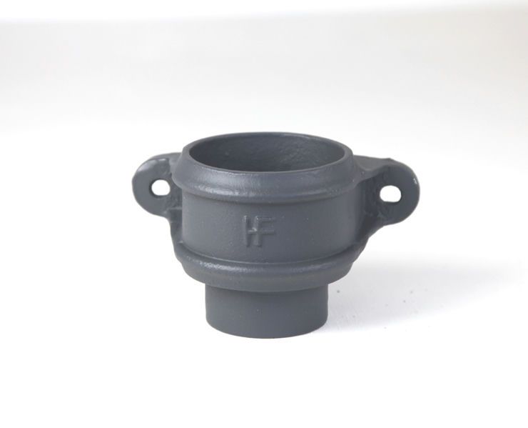 Cast Iron Round Downpipe Eared Loose Socket with Spigot - 150mm Primed
