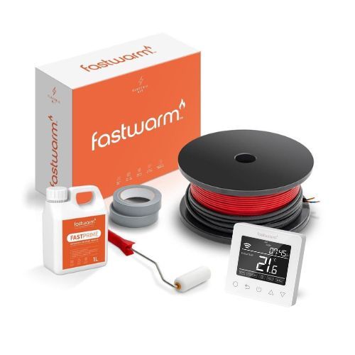 Fastwarm 200W Electric Underfloor Heating Cable - 5.7m2 - Wifi White Thermostat