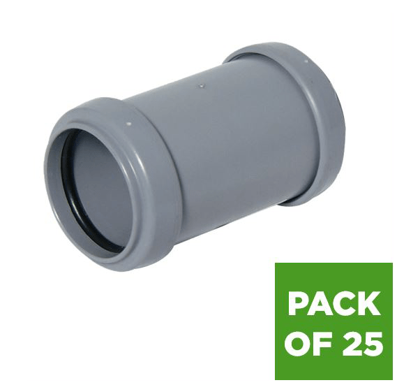 FloPlast Push Fit Waste Coupling - 32mm Grey - Pack of 25