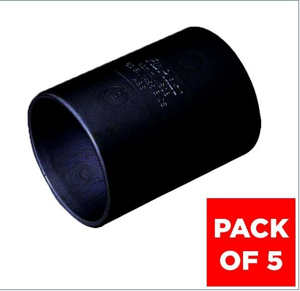 FloPlast Solvent Weld Waste Coupling - 40mm Black - Pack of 5