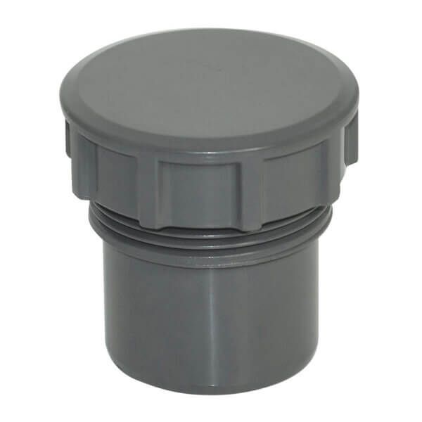 FloPlast Solvent Weld Waste Access Plug - 32mm Anthracite Grey