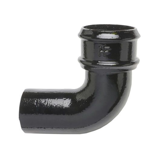 Cast Iron Round Downpipe Bend - 92.5 Degree x 150mm Black
