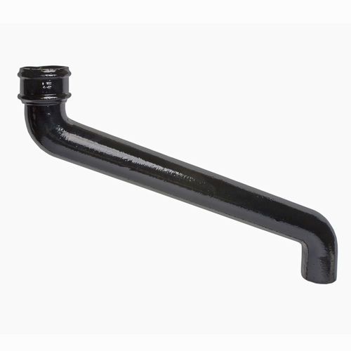 Cast Iron Round Downpipe Offset - 610mm Projection 150mm Black