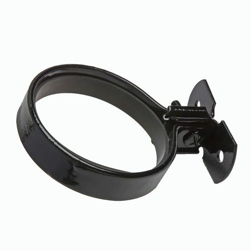 Zinc Plated Round Screw To Wall Downpipe Bracket with Gasket - 150mm Black