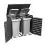 Ecoscape Double Bin Store with Lid - 1320mm x 800mm x 1160mm Charcoal & Woodgrain