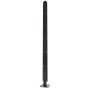 Aluminium Dual Post With Base For Privacy Screen - 300mm x 60mm x 60mm Black