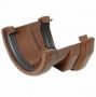 PVC Square to PVC Half Round Gutter Adaptor - Brown