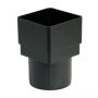 Square to Round Downpipe Adaptor - Cast Iron Effect