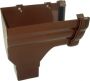 Ogee Gutter Stopend Outlet Left Hand - 110mm x 80mm Brown