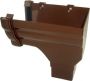 Ogee Gutter Stopend Outlet Right Hand - 110mm x 80mm Brown
