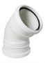 FloPlast Ring Seal Soil Bend Double Socket - 135 Degree x 110mm White