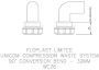 FloPlast Multi Fit Compression Waste Bend Conversion - 90 Degree x 32mm