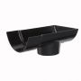 Cast Iron Half Round Gutter Stopend Outlet - 100mm for 65mm Downpipe Black