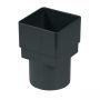 PVC Square to PVC Round Downpipe Adaptor - Anthracite Grey