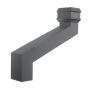 Cast Iron Rectangular Downpipe - 457mm Front Projection 100mm x 75mm Primed