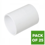 FloPlast Solvent Weld Waste Coupling - 40mm White - Pack of 25