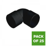 FloPlast Solvent Weld Waste Bend Knuckle - 90 Degree x 32mm Black - Pack of 25