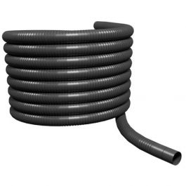 50 Ft. Black Flexible Drain Pipe - 4 Inch Diameter, Copolymer Solid Core, For Yard & French Drains
