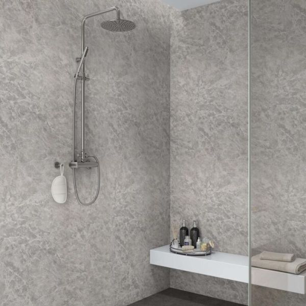 Bathroom Wall Panel - 1000mm x 2400mm x 10mm Bardiglio Marble