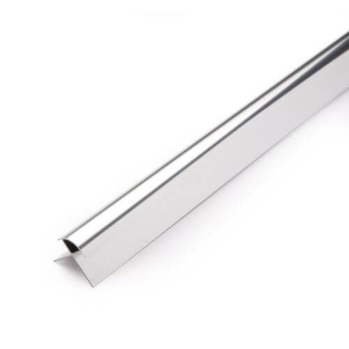 Guardian Internal Cladding Aluminium External Corner - 2400mm Silver - For 10mm Bathroom/Shower/Kitchen/Ceiling Panels