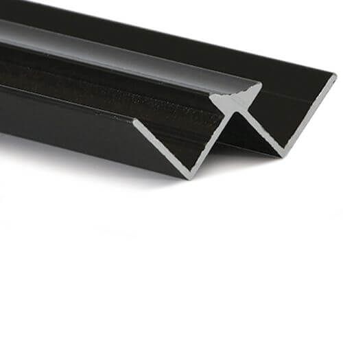 Guardian Internal Cladding Aluminium Internal Corner - 2400mm Black - For 10mm Bathroom/Shower/Kitchen/Ceiling Panels
