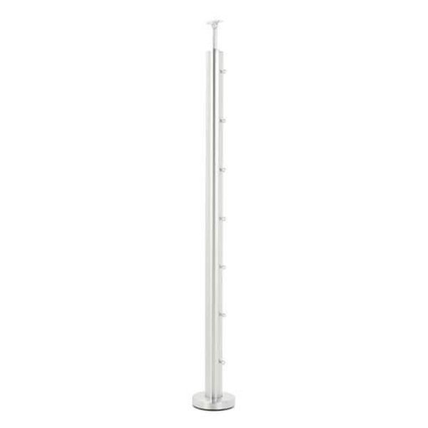 Stainless Steel Balustrade Mid Post Fully Assembled with Holes - 972mm Height x 48.3mm Diameter