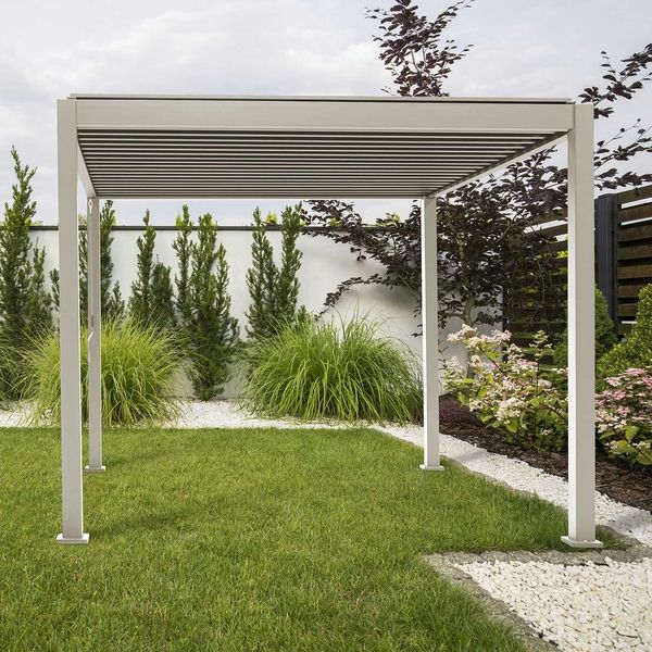 Proteus Aluminium Pergola - 3000mm Square - Pebble Grey