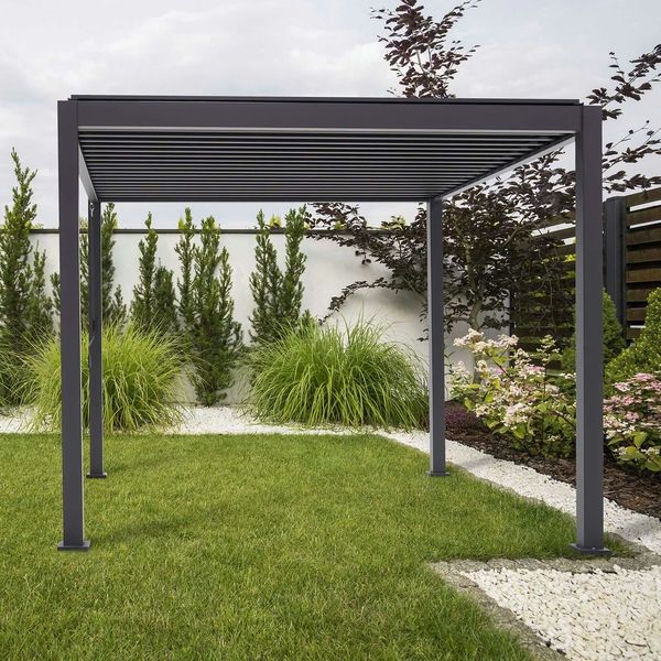 Proteus Aluminium Pergola - 4000mm x 3000mm Rectangular - Slate Grey