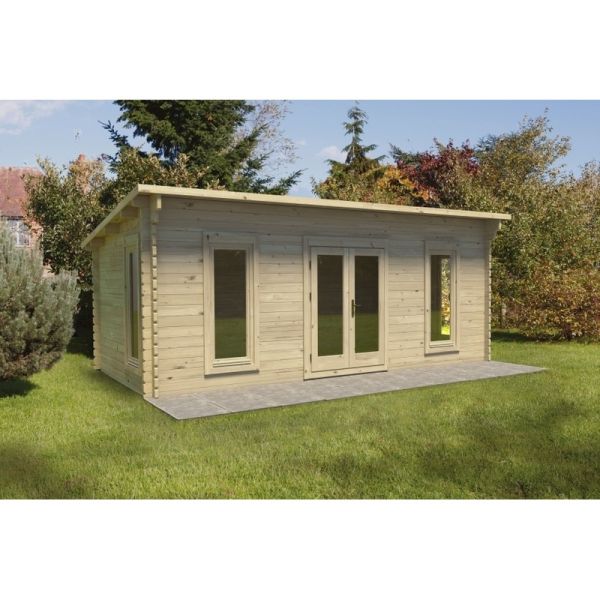 Arley Log Cabin - 24kg Polyester Felt No Underlay Double Glazed - 6000mm x 3000mm