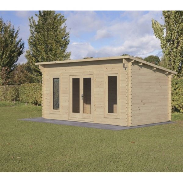 Elmley Log Cabin - 24kg Polyester Felt No Underlay Double Glazed - 5000mm x 3000mm