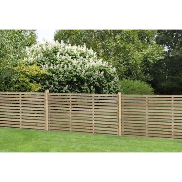 Pressure Treated Contemporary Slatted Fence Panel - 1800mm x 1500mm
