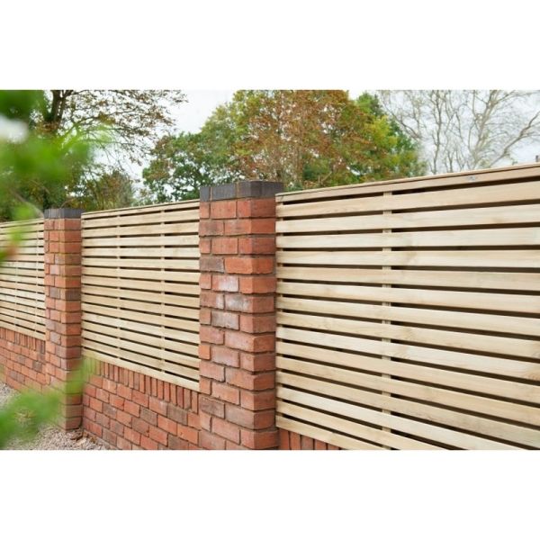 Pressure Treated Contemporary Double Slatted Fence Panel - 1800mm x 900mm