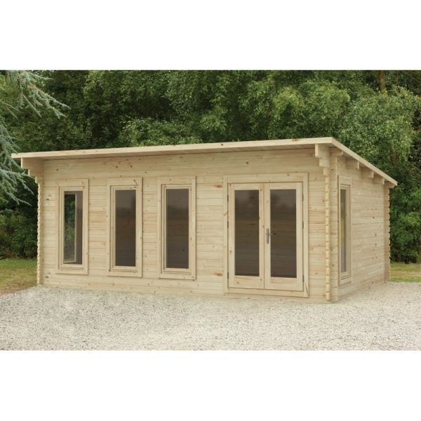 Wolverley Log Cabin - 34kg Polyester Felt Plus Underlay Double Glazed - 6000mm x 4000mm