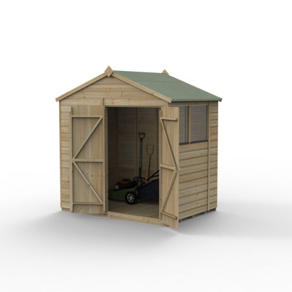 Forest Garden Shiplap Apex Shed - 2 Windows Double Door - 7' x 5'