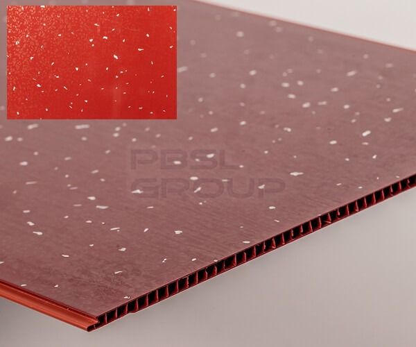 4 X RED SPARKLE WET WALL 250MM X 5MM X 2700MM X WIDE PVC WATER PROOF PANELS