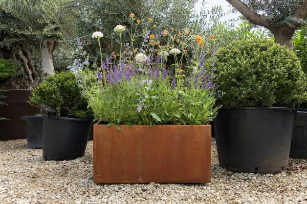 Corten Steel Trough Planter - 600mm x 300mm x 300mm