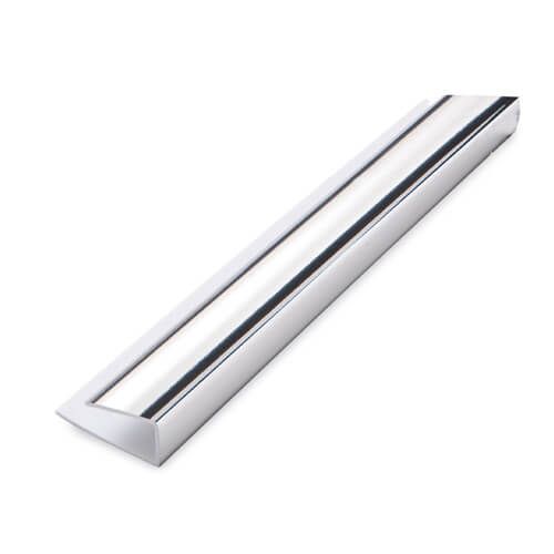 Internal Wall Panel End U Trim - 2400mm Chrome - For 10mm Panels