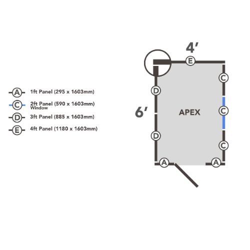 Forest Garden Apex Overlap Shed - No Window - 6' x 4'
