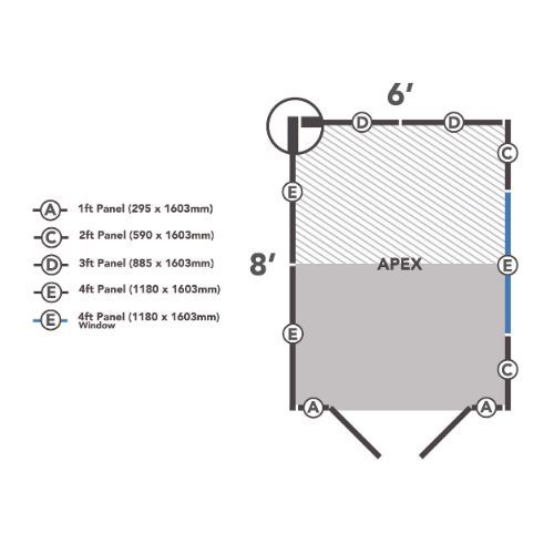 Forest Garden Apex Overlap Shed - Double Door No Window - 8' x 6'