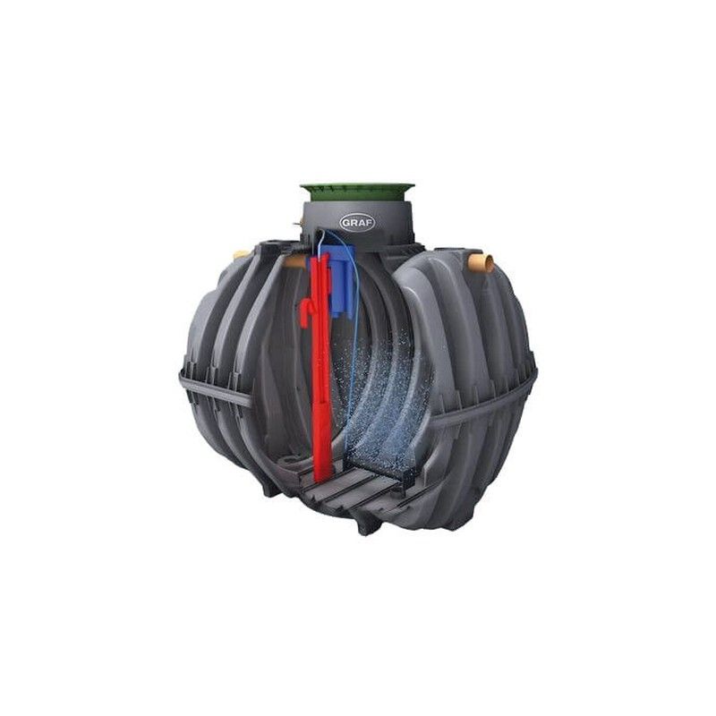 Graf One 2 Clean Sewage Treatment Plant Gravity Fed - 6500 Litre For 9 Persons
