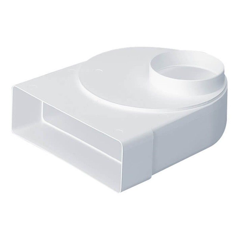 Monsoon Rectangular Ventilation Duct Elbow with 150mm Rotation Spigot - 220mm x 90mm