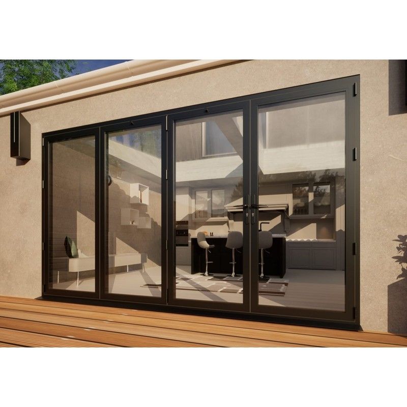 Aluminium Bifold Door Part Q Compliant - 3600mm Anthracite Grey - 3 Left 1 Right