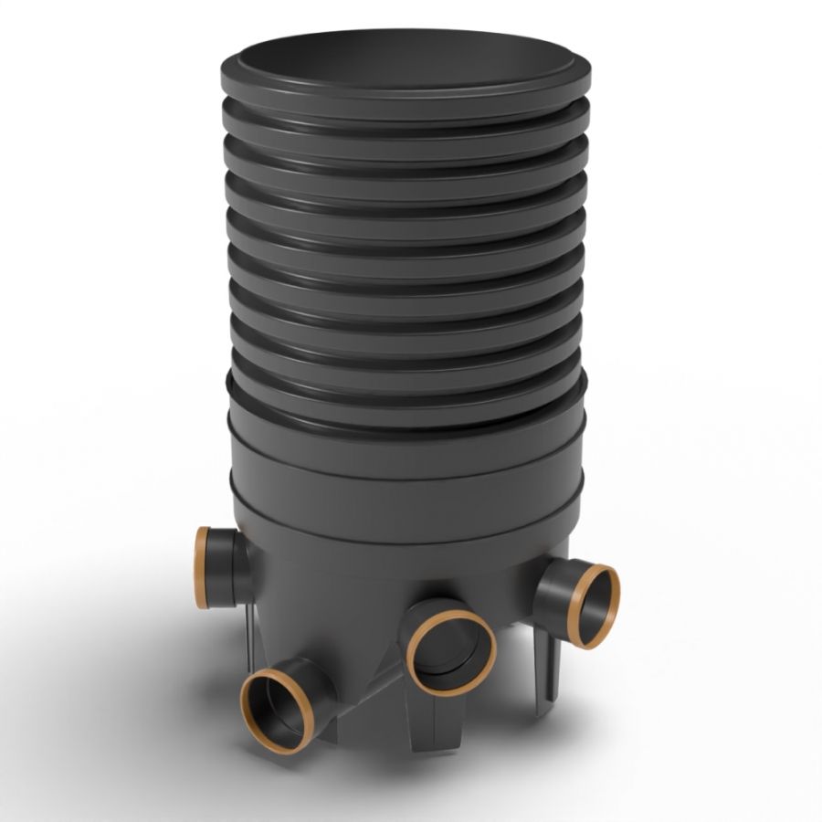 Inspection Chamber Set - 450mm Diameter x 960mm Depth with 110mm Channel & 110mm Inlets